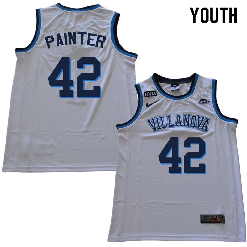 2018 Youth #42 Dylan Painter Willanova Wildcats College Basketball Jerseys Sale-White